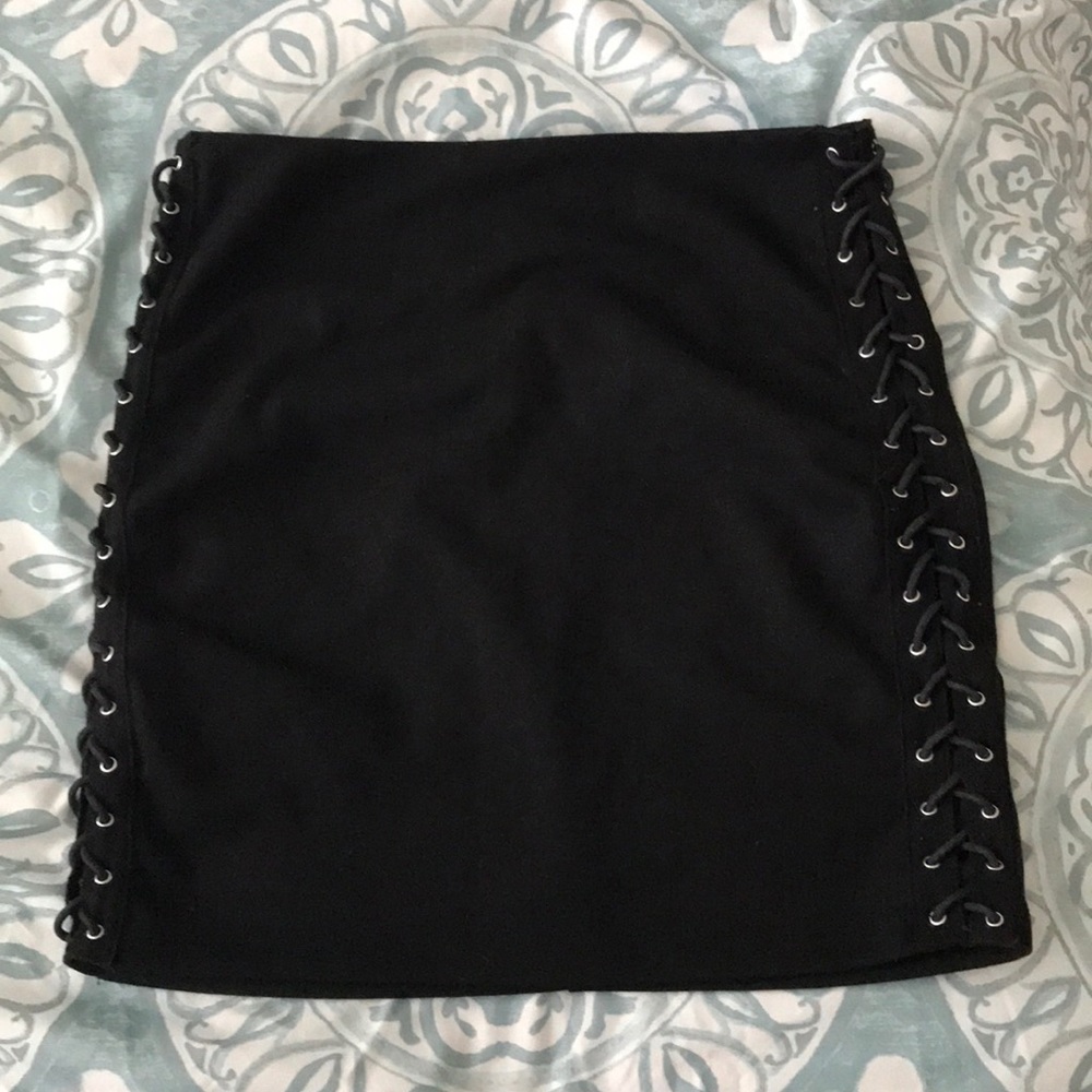Black mini skirt